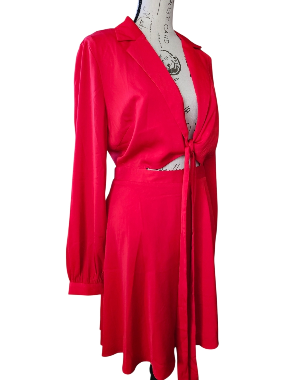 Astr Bold Red Draped Top - Picture 3 of 6